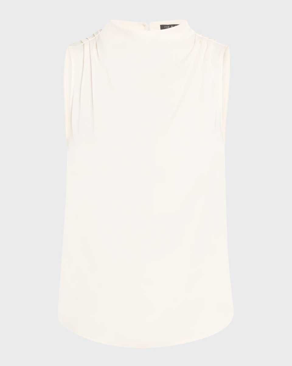 Julie Gathered High-Neck Top